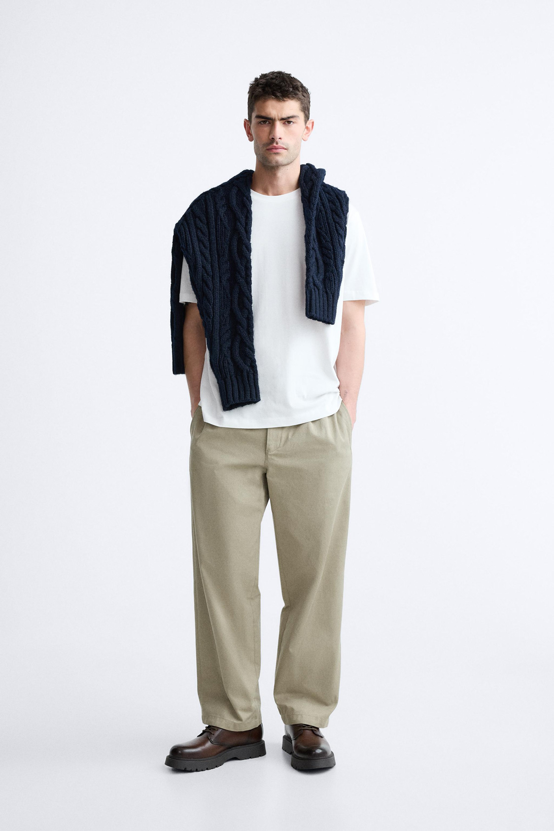 Striped cotton linen overshirt